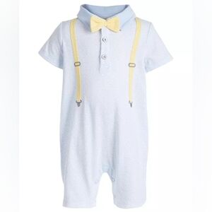 First Impressions | Baby Boys Suspenders Sunsuit